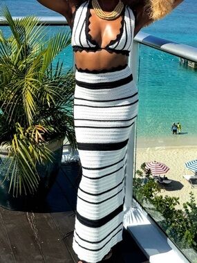 Two piece knit outfit